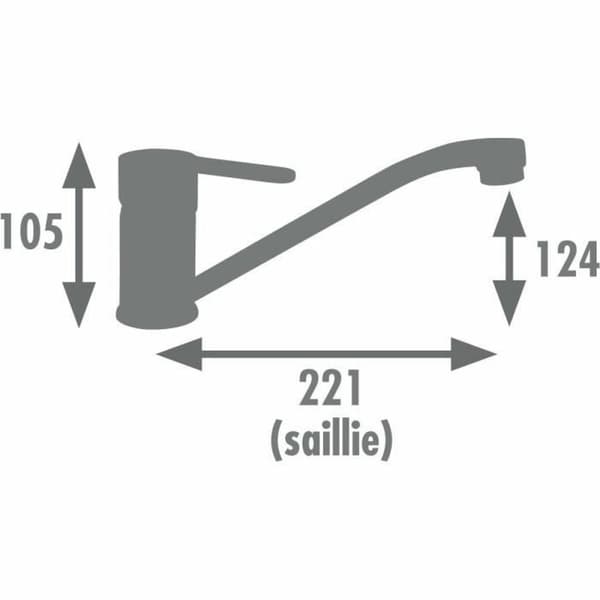 Kitchen Tap Rousseau BORN NF Sort Mat overflade