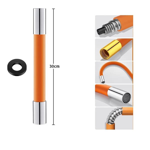 INF Uppgraderad orange kopparhuvud 30 cm flexibel kranförlängare Orange