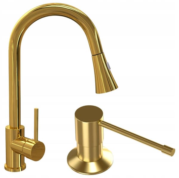 SNAKE guld KØKKENARMATUR + GULD DISPENSER