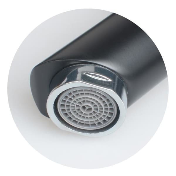 Miljøvenlig Vandbesparende Badeværelseshane med O2 Aerator, Sort & Krom Design