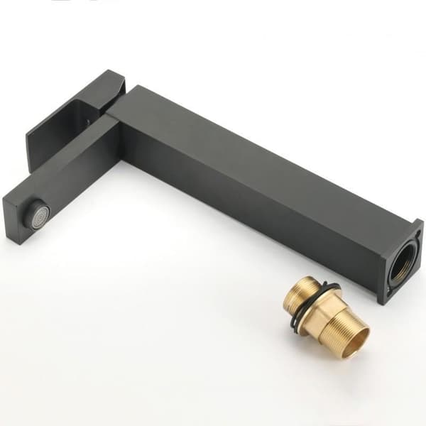 Minimalistisk svart mattsvart enarmsblandare för badrum med keramisk kassett för modern design