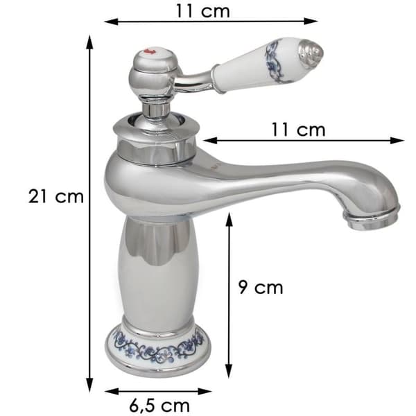 Retrostil Enarmsblandare för handfat med vattenbesparande aerator, 35mm keramisk kassett, enkel montering för DIY-entusiaster