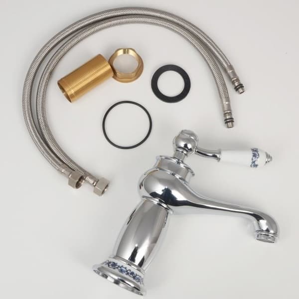 Retrostil Enarmsblandare för handfat med vattenbesparande aerator, 35mm keramisk kassett, enkel montering för DIY-entusiaster