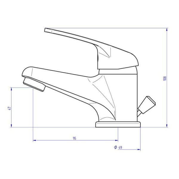 Handfatblandare - EUROSANIT - SIESTA - Korpus i mässing - Keramisk cartridge - Kromat yta