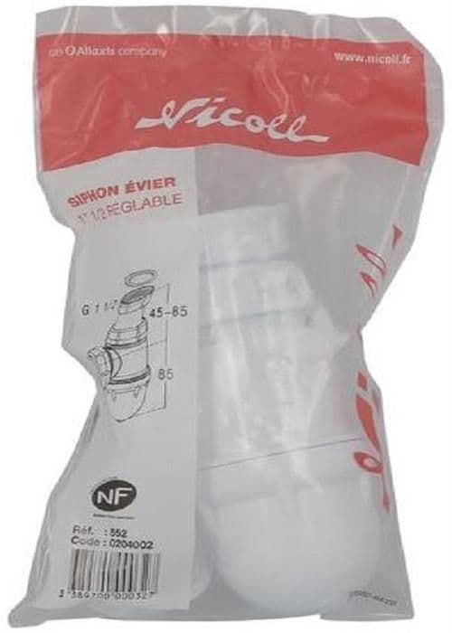 Siphon - Ej specificerat - Tvättbehållare - Vit - Plast - Diameter 40 mm