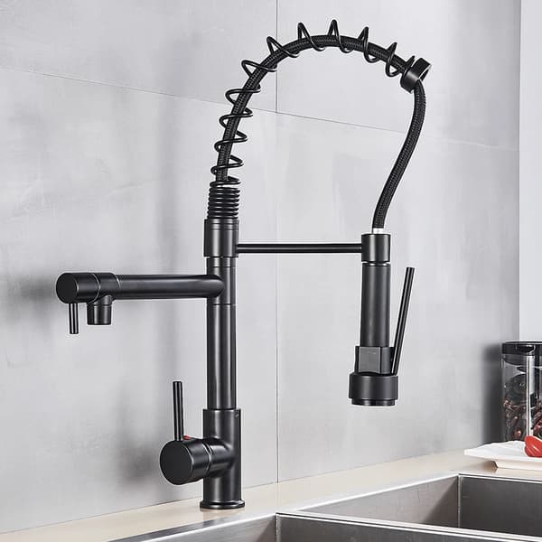 Køkkenvask, Utrækbar Spray, 360° Rotation,Matte Black GB