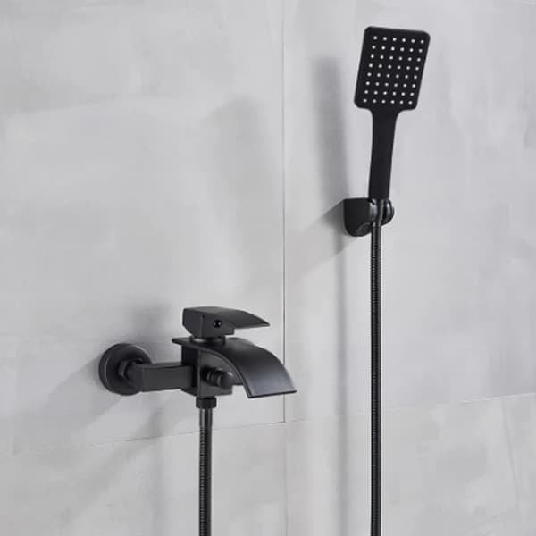 Badekararmatur, Moderne Design, 1,5 m Slangens Længde,sort