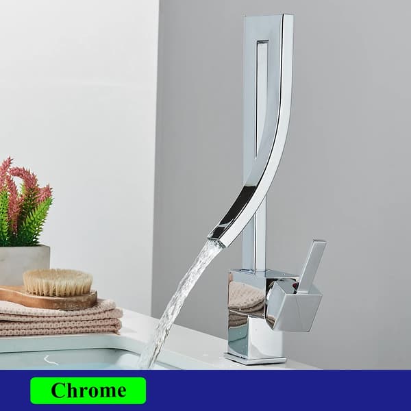 Badeværelsesvaskarmatur, kromfinish, enkelt håndtag,Chrome