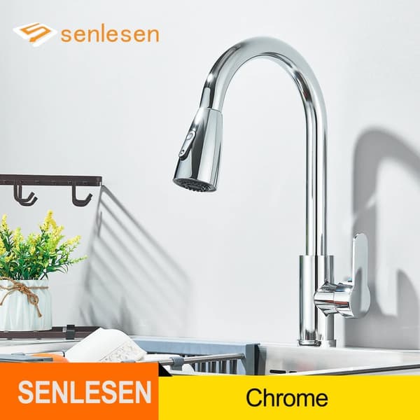 Køkkenarmatur, Utrækbar Spray, 360° Rotation,Chrome