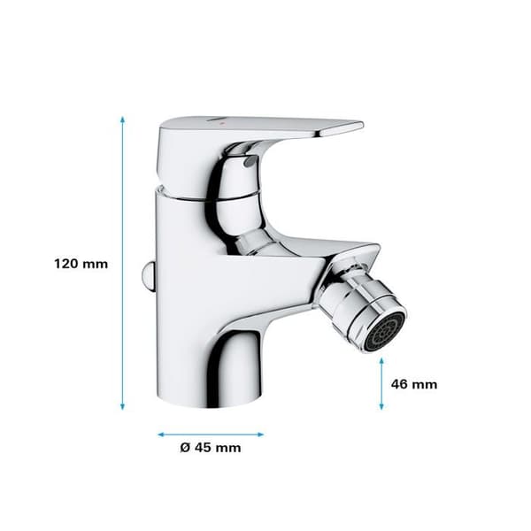 Engrepps bidéblandare - GROHE - Start Flow - Höjd under pipen 46 mm - Vattensparande - Krom