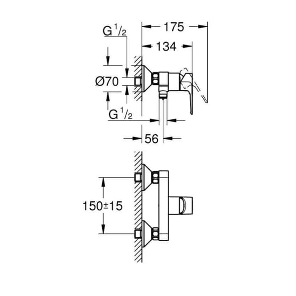 GROHE Start Loop mekanisk duschblandare krom