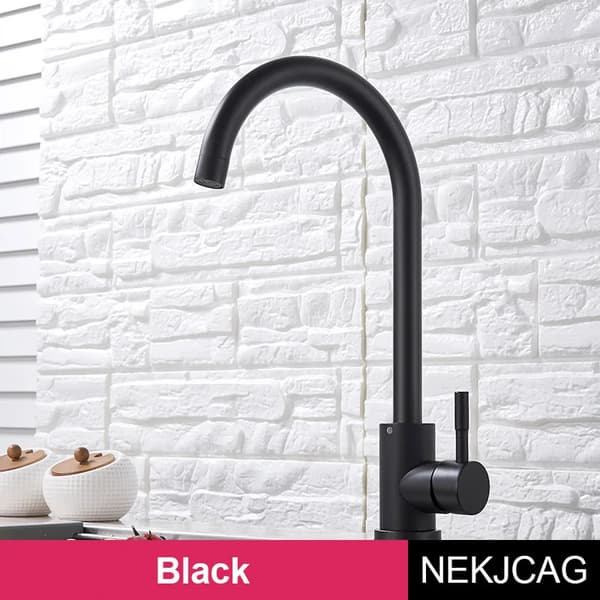 Køkkenvaskarmatur, 360 graders rotation, holdbart rustfrit stål,Matte Black A