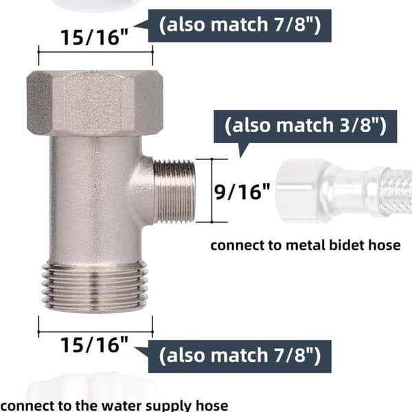 INF 3/8" messing trevejs-stik til bidettoilet