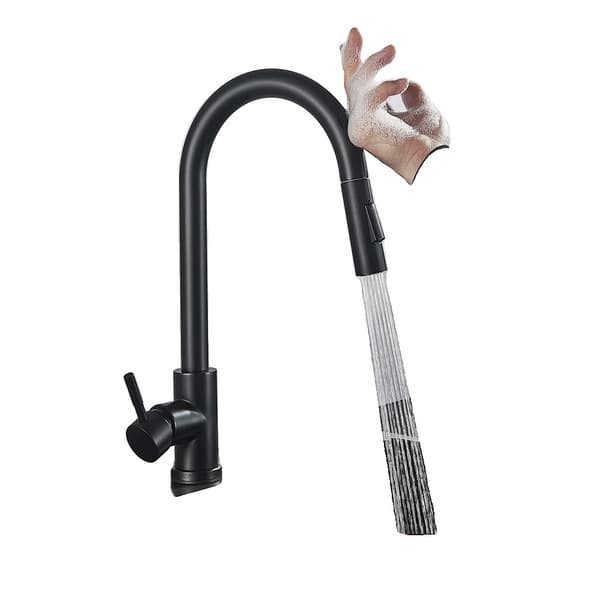 Smart køkkenarmatur, mat sort finish, berøringssensor kontrol,Matte Black A