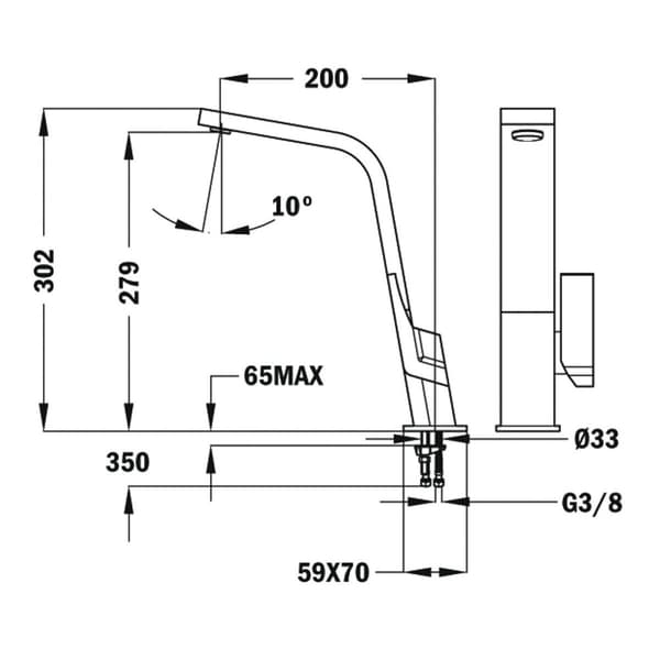 Hane med blandingsbatteri Teka IC 915 Hvid Metal