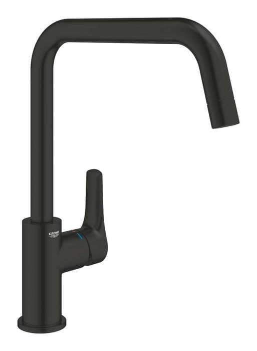 Diskho blandare - GROHE - Eurosmart - Matt svart - Hög utdragspip - Keramisk patron 28 mm