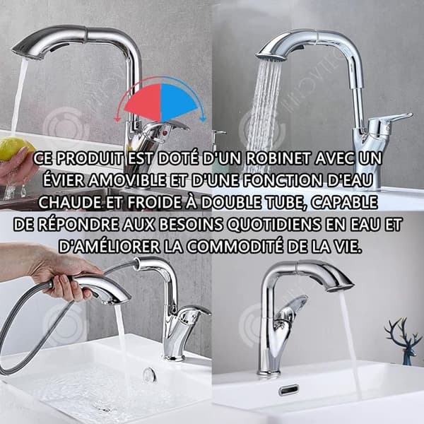 INN Kran 32 cm Höjd Infällbar Badrum Duschblandare Dual Mode Lift Kran Hushållshandfat Kran