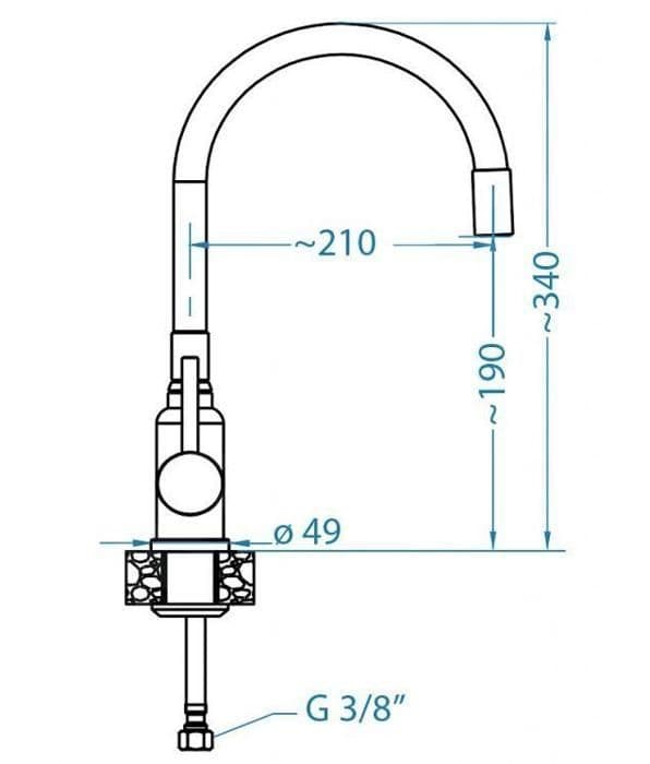 Alveus Mintas Blandare för diskho med flexibel arm, matt svart 1144433
