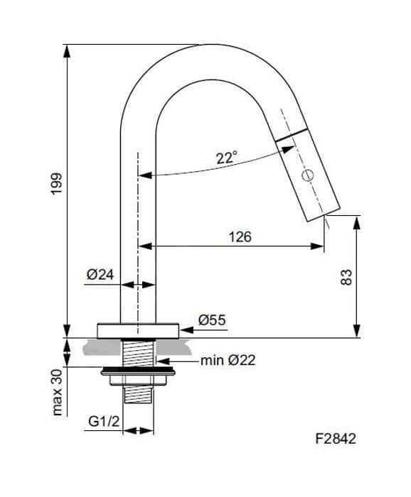 Ideal Standard IdealStream - Handfatspip, svart F2842XG