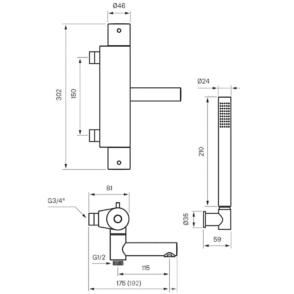 Tapwell EVM026 Badekararmatur
