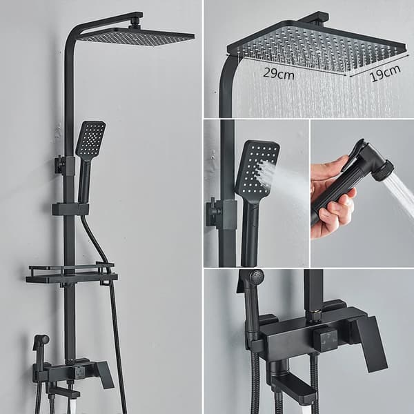 Bruserblander, Moderne Design, Holdbar Messingkonstruktion,Sort 4vejs A