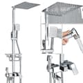 Miniatyrbillede 1 af 2: Bruserblander, Moderne Design, Holdbar Messingkonstruktion,Krom 4vejs 12tommer