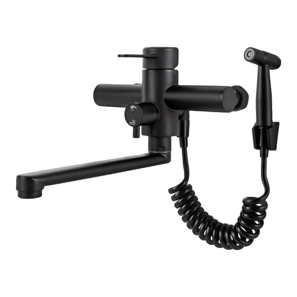 Holdbar vægmonteret vandhane, 360° roterbart design, dual temperaturkontrol, flere udløbsmuligheder