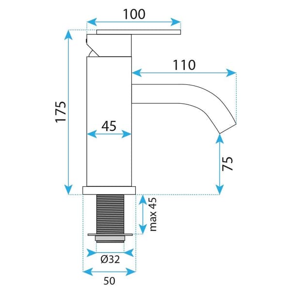 BLANDINGSBATTERI TIL BADEVÆRELSE REA ONTARIO JS-11801GG LOW TITANIUM