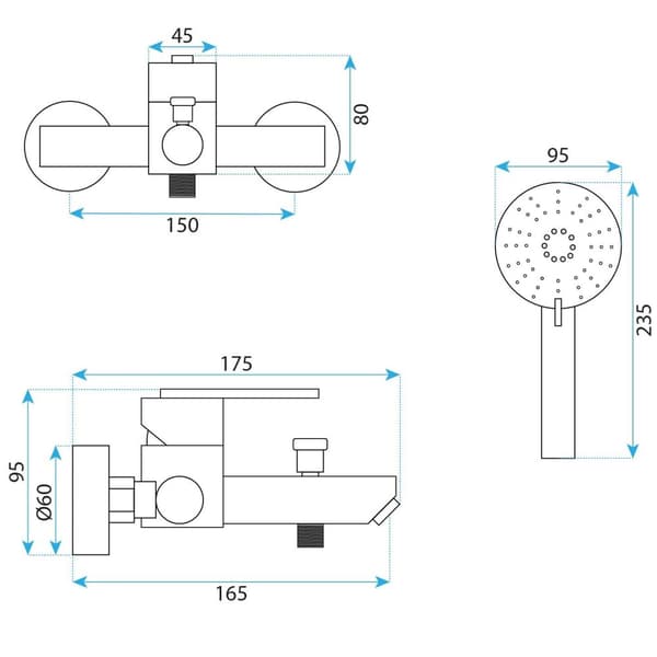 BLANDINGSBATTERI TIL BADEKAR REA ONTARIO JS-11803GG TITANIUM