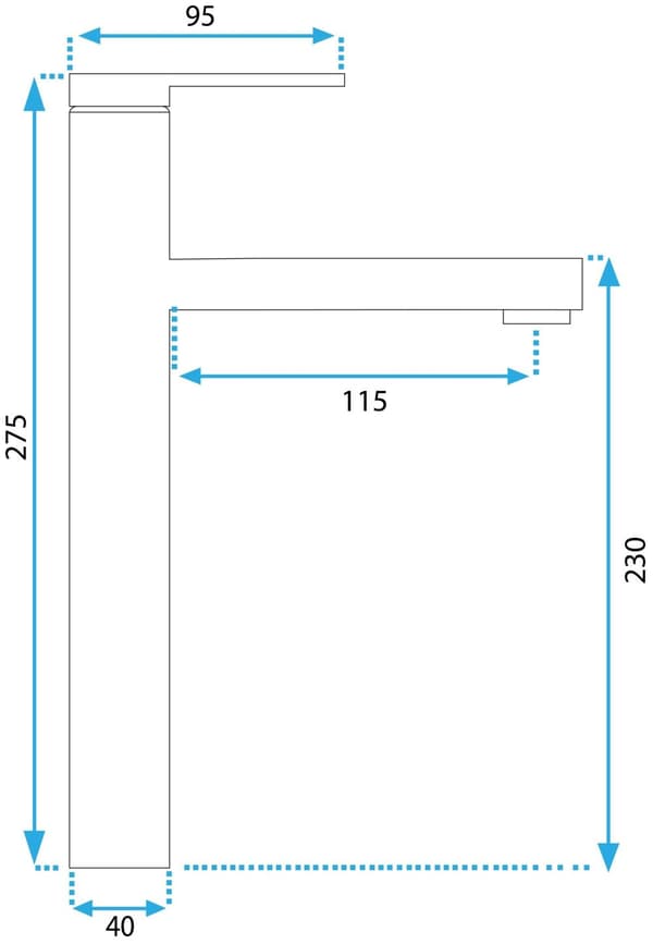 BLANDINGSBATTERI TIL BADEVÆRELSE REA PIXEL JS-650101-1 HIGH CHROME