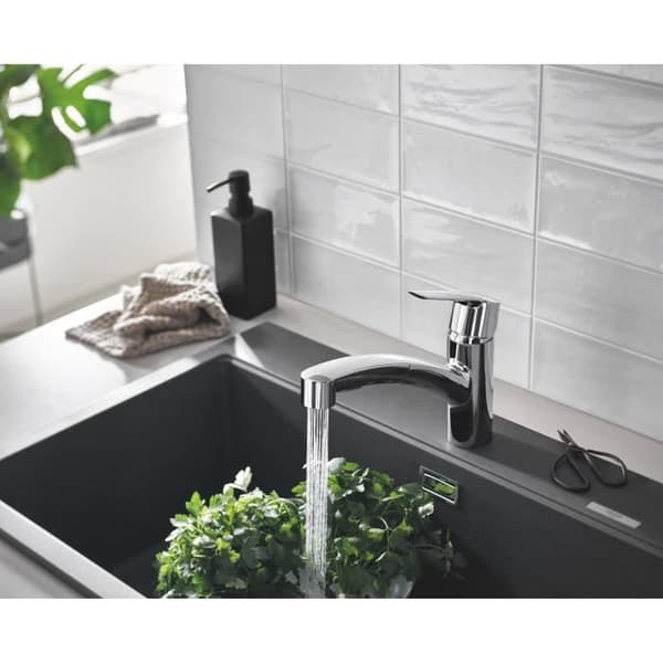 GROHE QUICKFIX Start Diskbänkskran, utdragbar spray, 2-jet-avledare, 90° rotation, 30531001