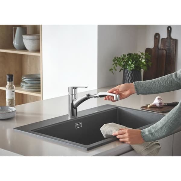 GROHE QUICKFIX Start Diskbänkskran, utdragbar spray, 2-jet-avledare, 90° rotation, 30531001