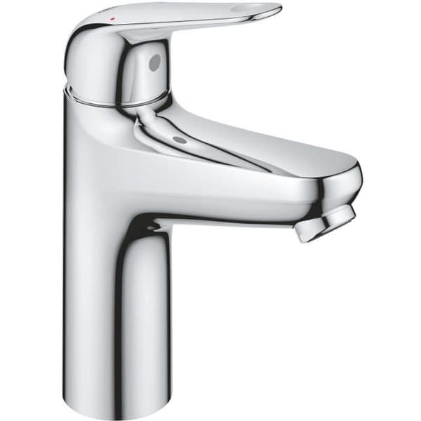 Engrepps tvättställsblandare - GROHE Swift - 24326001 - Krom - Storlek M - Vattensparande - Klick-klack avfall
