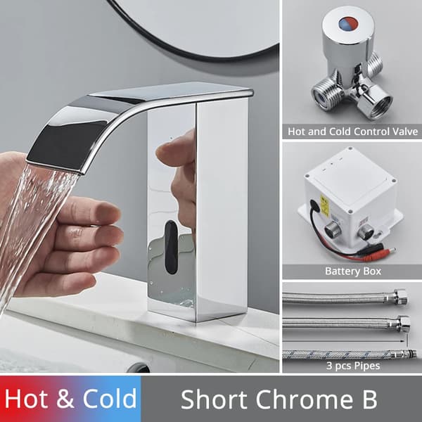 Smart Sensor Hane, Berøringsfri Betjening, Vandfaldsdesign,HC Chrome Kort B