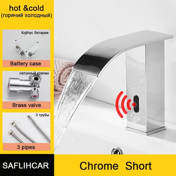 Sensorhane, Automatisk Berøringskontrol, Vandfaldsdesign,Chrome A mixer