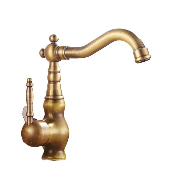 Køkkenvaskarmaturer, antik messing finish, enkelt håndtag betjening,Stil E