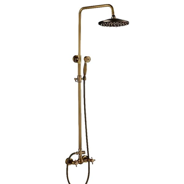 Antik Messing Brusearmatur, Dobbelt Håndtag, 8 Tommer Hoved, Klassisk Stil,Stil A