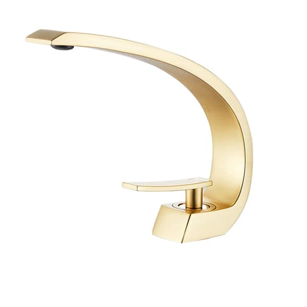 Badeværelsesvaskarmatur, Dækmonteret Design, Moderne Stil,Børstet Guld A