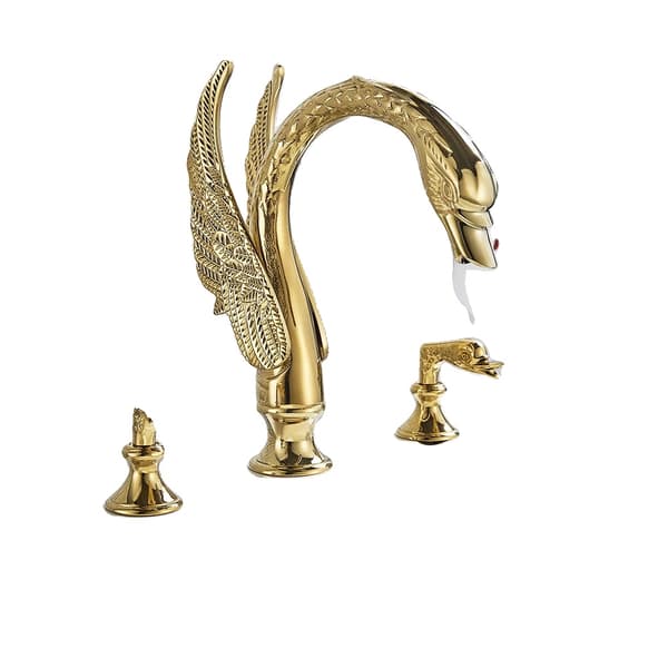 Badekarhanehane, Svaneformet Design, Bredt Monteringsmulighed,Gylden Tre A