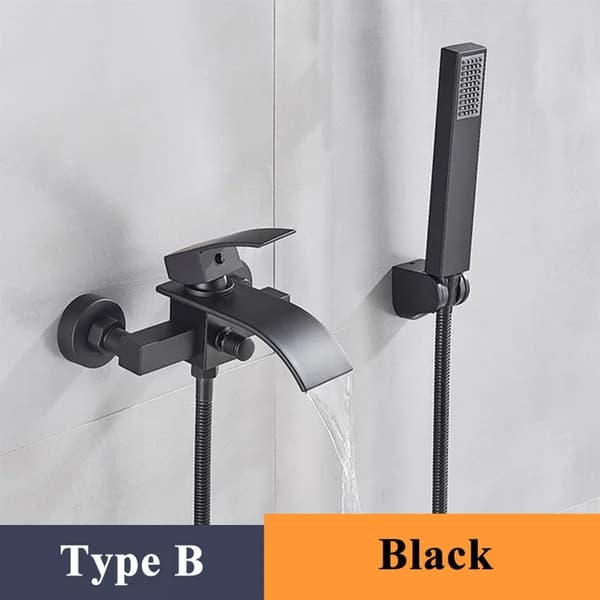 Elegant Brusesæt, Moderne Design, Nem Temperaturkontrol,Matte Sort C