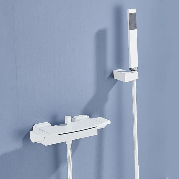 Badekar Bruseblanderhane, Dobbelt Håndtag Kontrol, Nutidig Design,Hvid
