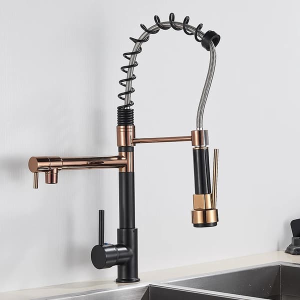 Køkkenvask, Utrækbar Spray, 360° Rotation,H Rose Guld