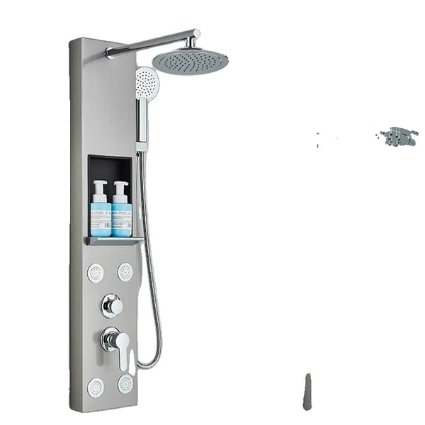 Regnbruser brusepanel system, spa kropsmassagestråler, LCD-temperaturvisning,Børstet nikkel 7001