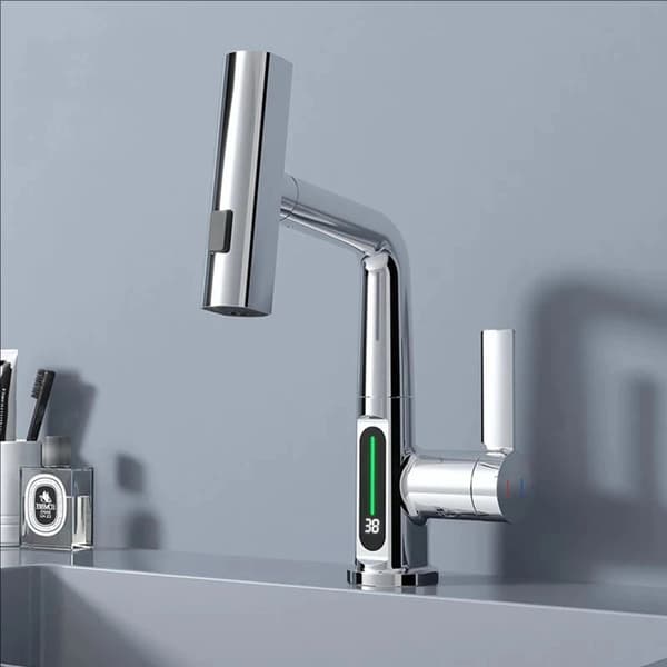 Badrumskran, Utdragbar Funktion, Modern Design,Krom-B
