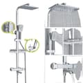 Miniatyrbillede 1 af 2: Mat Sort Brusearmatur, Termostatisk Kontrol, Holdbar Messing Kropp,Krom 3-veje
