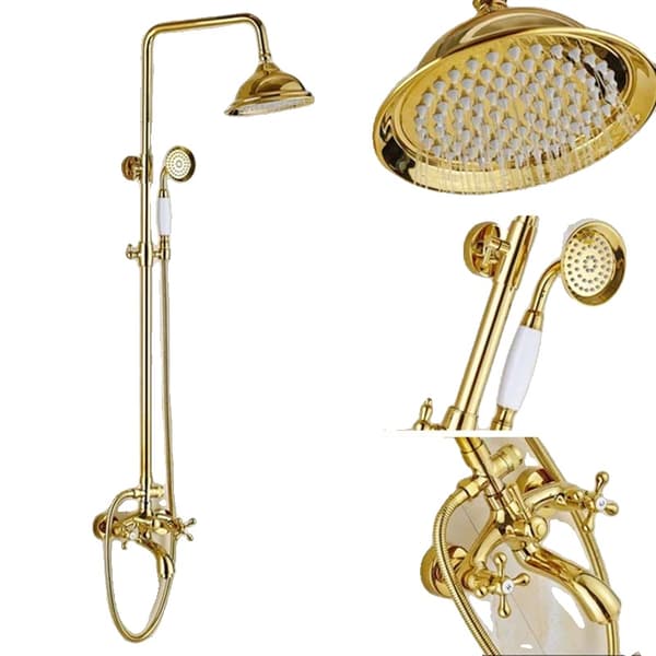 Badeværelse Brusehane Sæt, Enkelt Håndtag Kontrol, Poleret eller Børstet Guld Finish, Nutidigt Design,Poleret Guld F