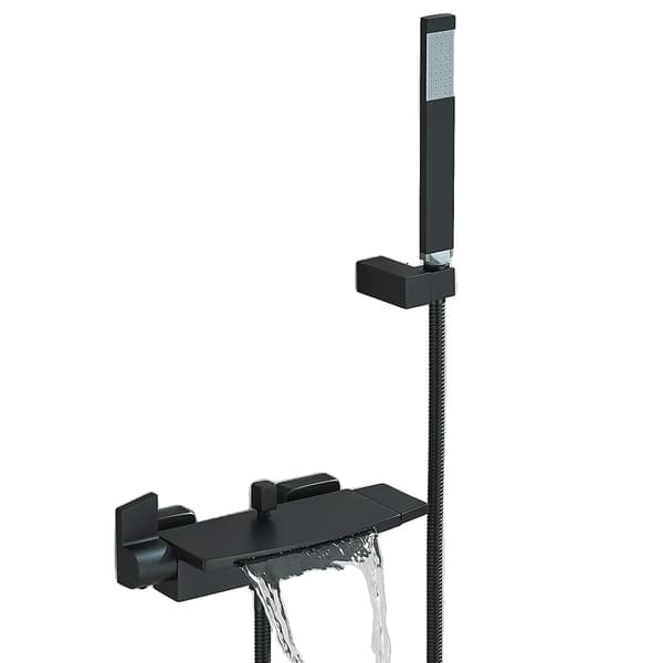 Badekar Bruserarmatur, Holdbar Keramisk Ventil, Moderne Elektroplateret Finish,Matte Sort
