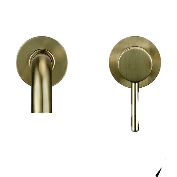 Badrum Väggmonterad Kran Set, Hållbar Mässingskonstruktion, Slät Keramisk Ventil,BG-150mm