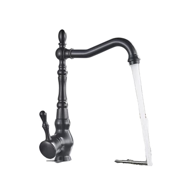 Antik Messing Vaskeskuffe, Enkelt Håndtag Design, 360 Grad Rotation,Sort