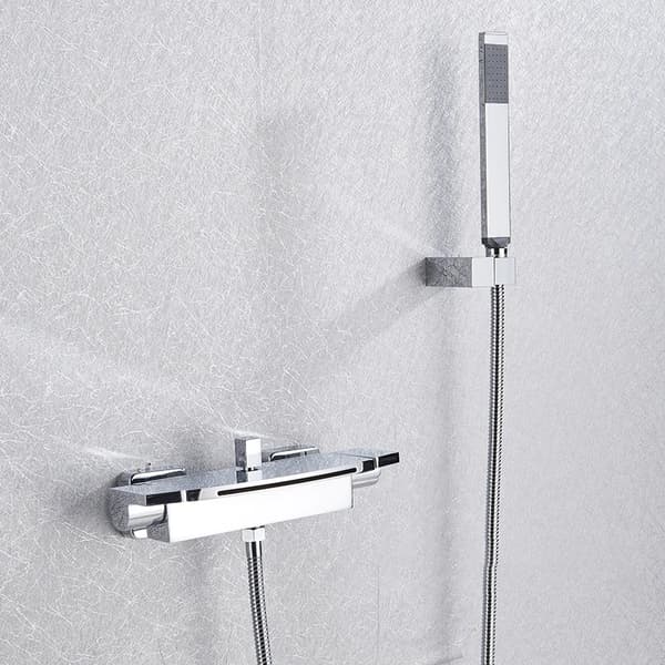 Badekar Bruseblanderhane, Dobbelt Håndtag Kontrol, Nutidig Design,Krom
